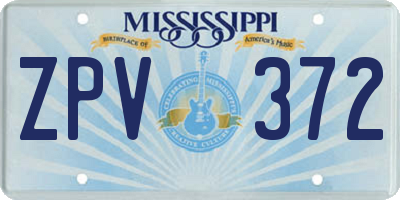 MS license plate ZPV372
