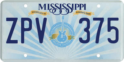 MS license plate ZPV375