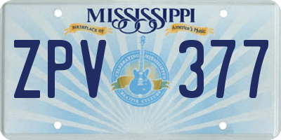 MS license plate ZPV377