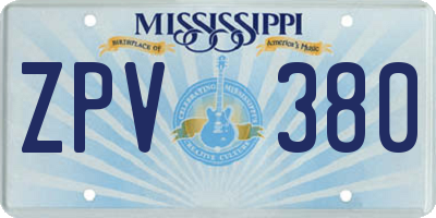 MS license plate ZPV380