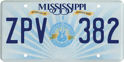 MS license plate ZPV382