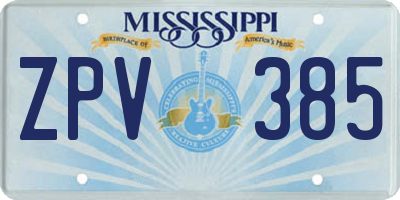 MS license plate ZPV385