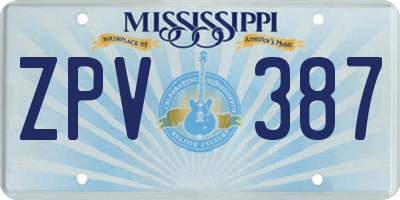 MS license plate ZPV387