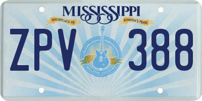 MS license plate ZPV388