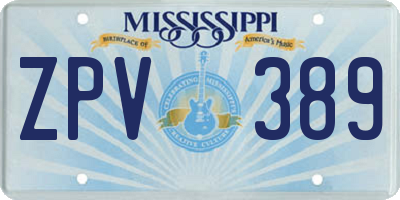 MS license plate ZPV389