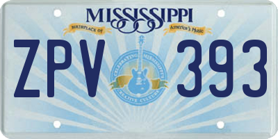 MS license plate ZPV393