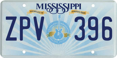 MS license plate ZPV396