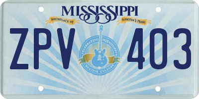 MS license plate ZPV403