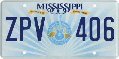 MS license plate ZPV406