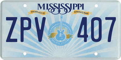 MS license plate ZPV407