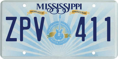 MS license plate ZPV411