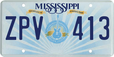 MS license plate ZPV413
