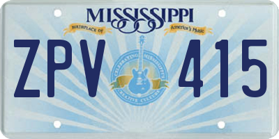 MS license plate ZPV415
