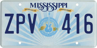 MS license plate ZPV416