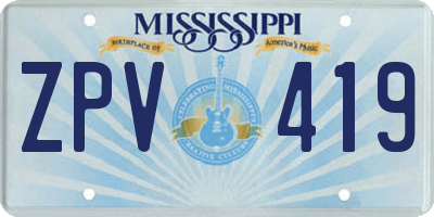 MS license plate ZPV419