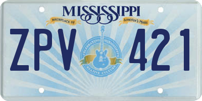 MS license plate ZPV421