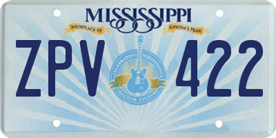 MS license plate ZPV422