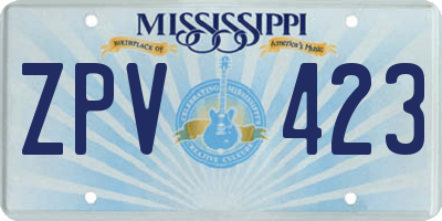MS license plate ZPV423