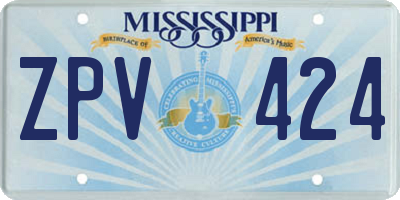 MS license plate ZPV424