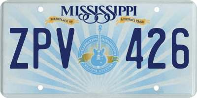 MS license plate ZPV426