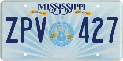 MS license plate ZPV427