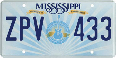 MS license plate ZPV433