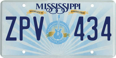 MS license plate ZPV434
