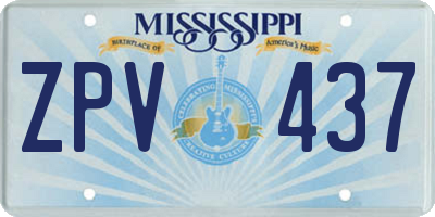 MS license plate ZPV437