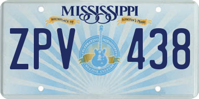 MS license plate ZPV438