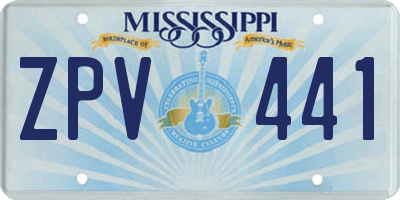 MS license plate ZPV441