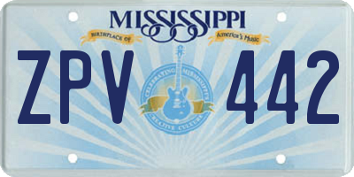 MS license plate ZPV442