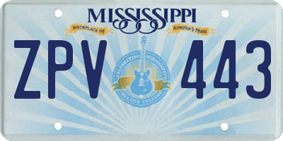 MS license plate ZPV443
