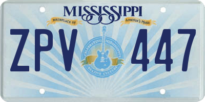 MS license plate ZPV447