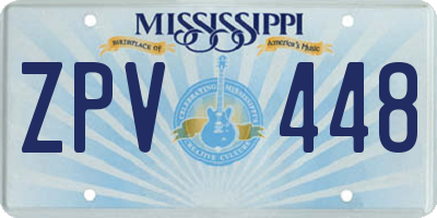 MS license plate ZPV448