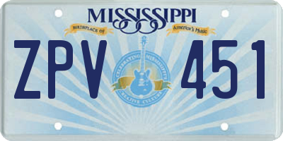 MS license plate ZPV451