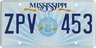 MS license plate ZPV453