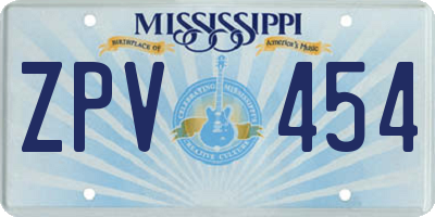 MS license plate ZPV454
