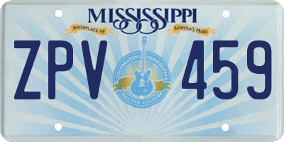 MS license plate ZPV459