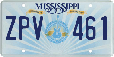 MS license plate ZPV461