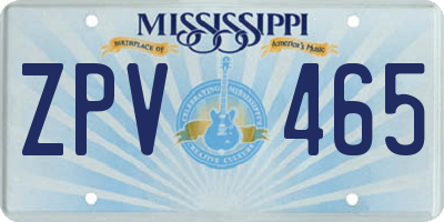 MS license plate ZPV465