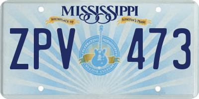 MS license plate ZPV473
