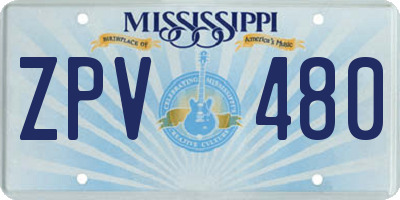 MS license plate ZPV480