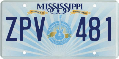 MS license plate ZPV481