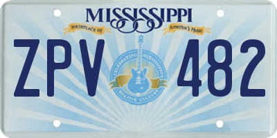 MS license plate ZPV482
