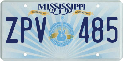 MS license plate ZPV485