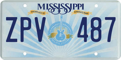 MS license plate ZPV487
