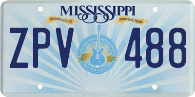 MS license plate ZPV488