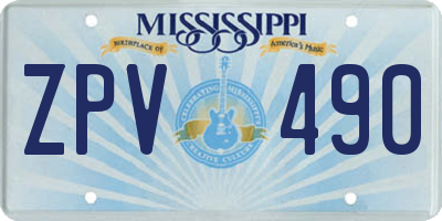 MS license plate ZPV490