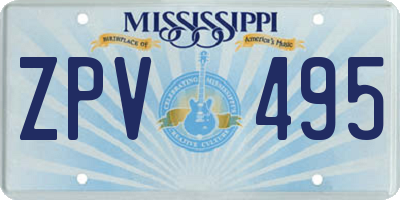 MS license plate ZPV495
