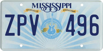 MS license plate ZPV496
